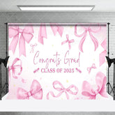 Aperturee - Aperturee Pink Bow Tie Class of 2025 Congrats Grad Backdrop